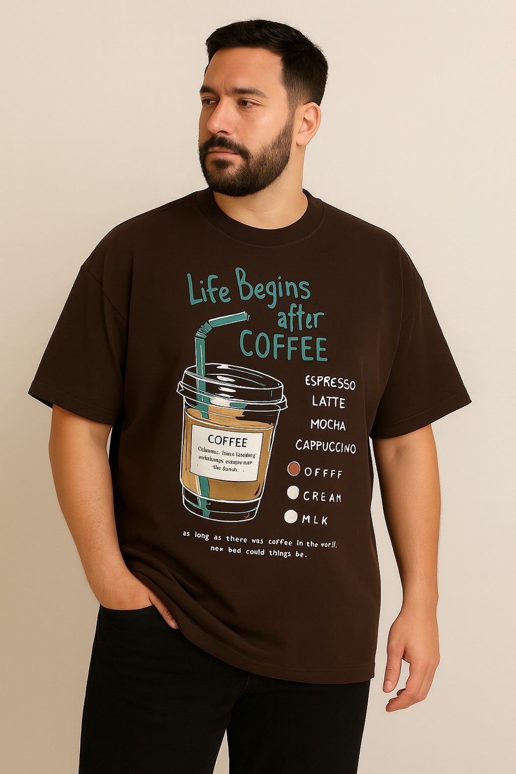 Life Begins After Coffee Oversized T-Shirt