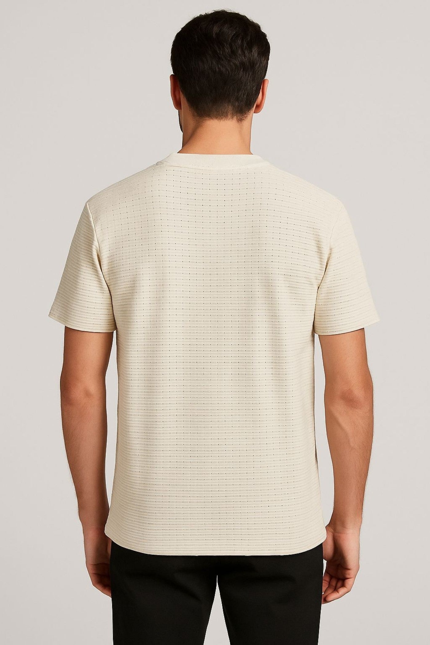 Self-Textured Beige T-shirt