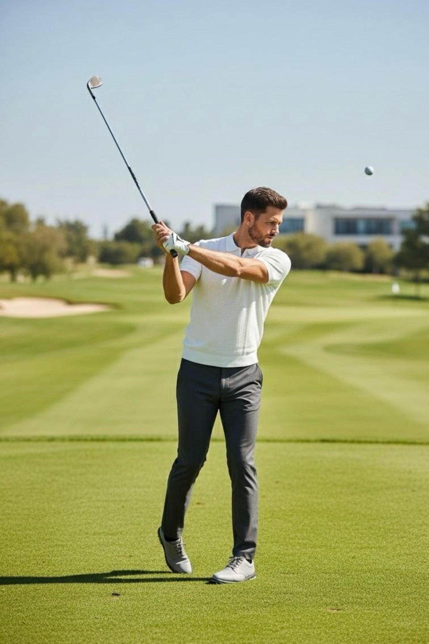 ZonkeBold Luxe White Textured White Golf Polo T-Shirt