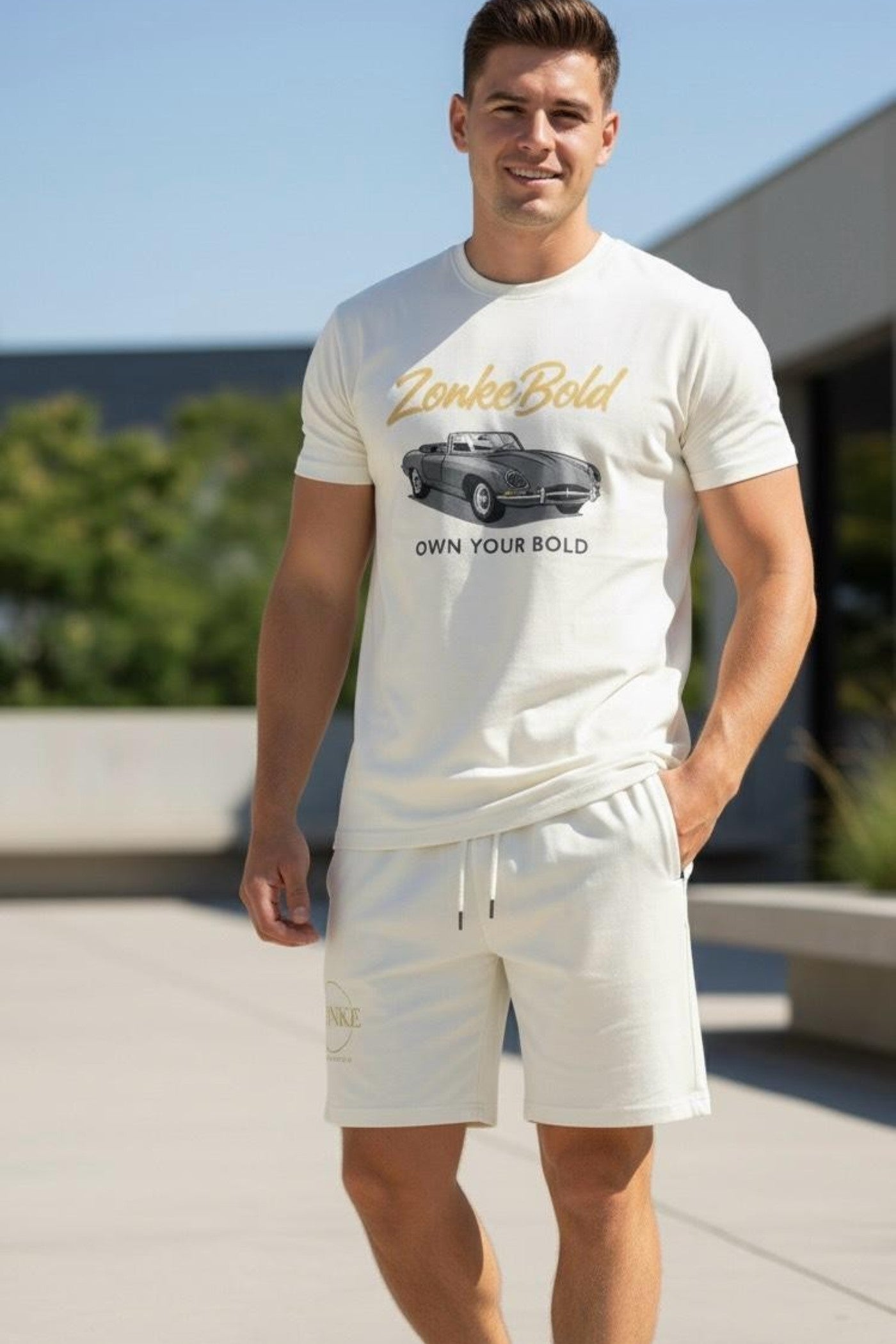 ZonkeBold Men’s Luxe  Co-ord Set – Ivory