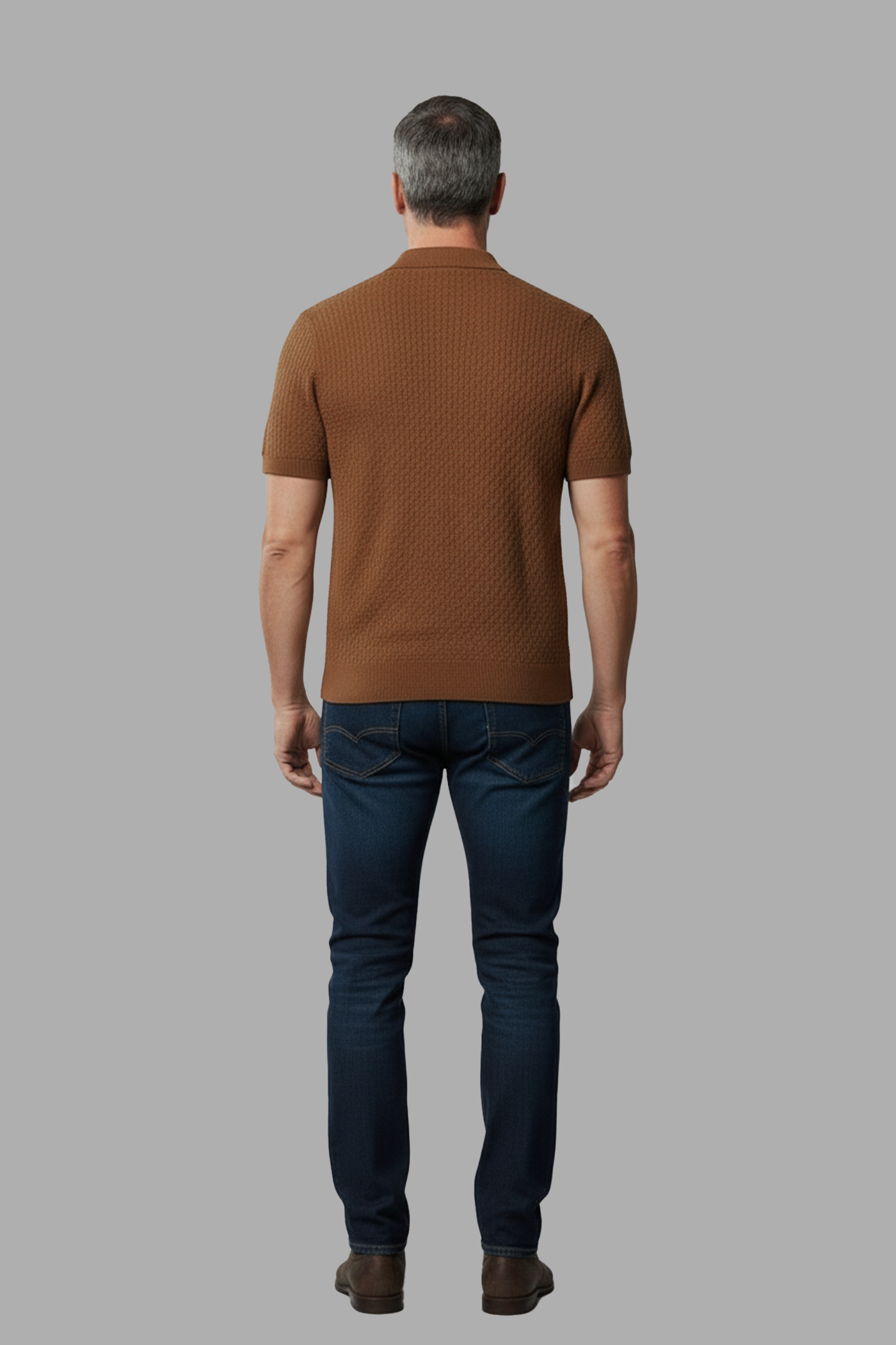 ZonkeBold Luxe Brown Textured  Golf Polo T-Shirt