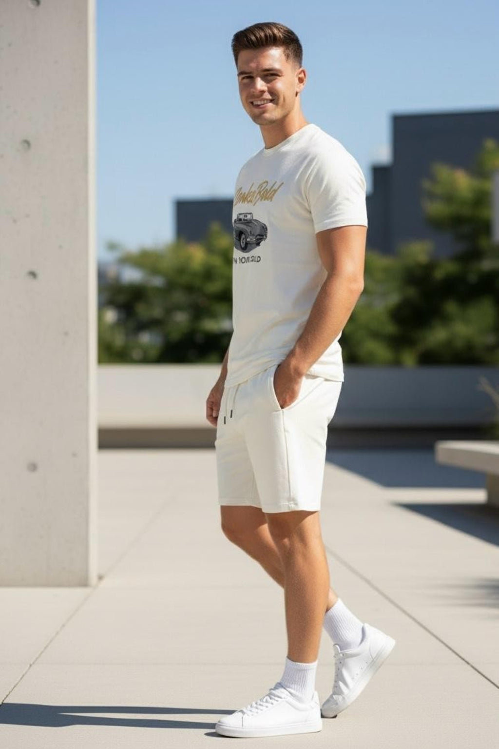 ZonkeBold Men’s Luxe  Co-ord Set – Ivory