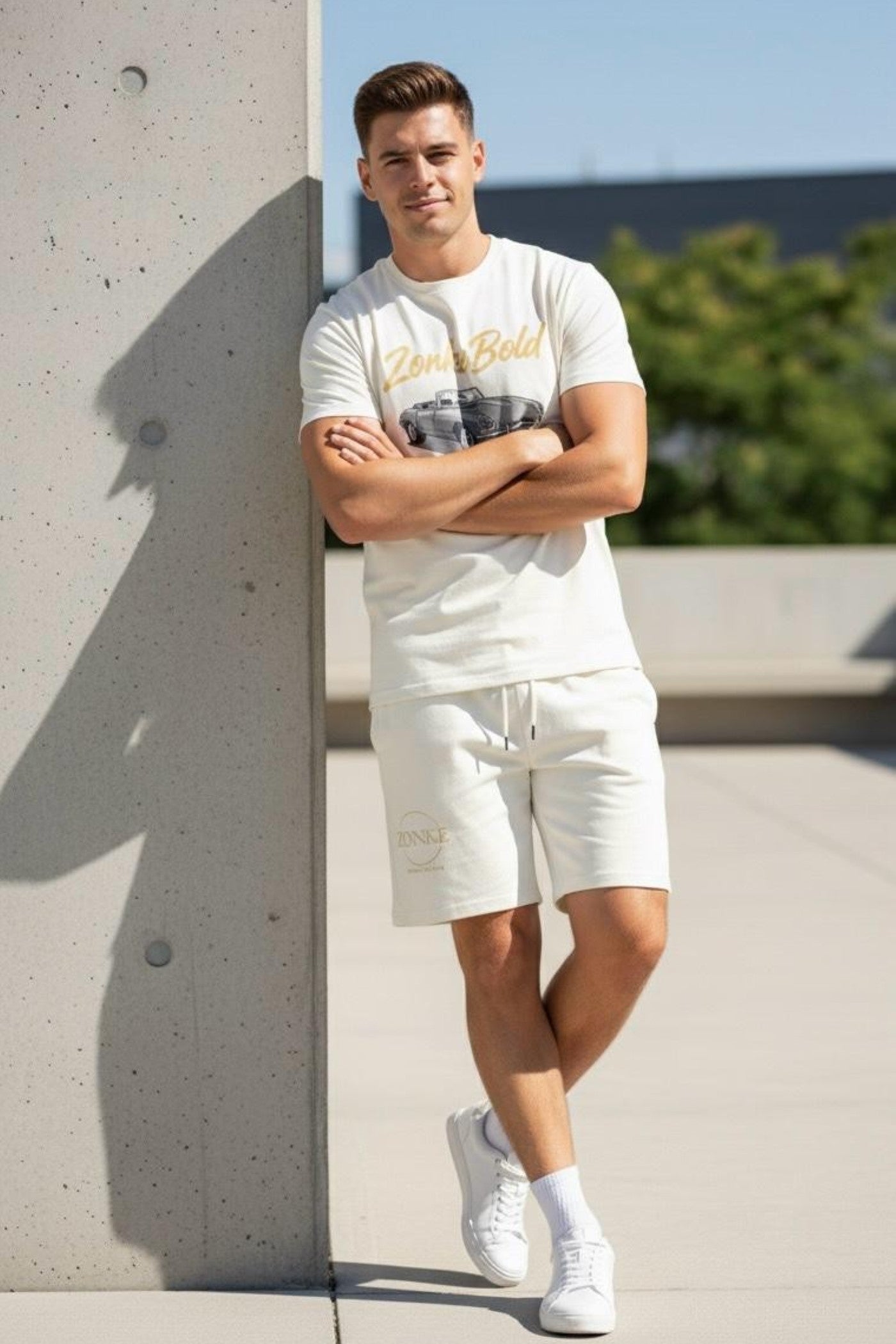 ZonkeBold Men’s Luxe  Co-ord Set – Ivory