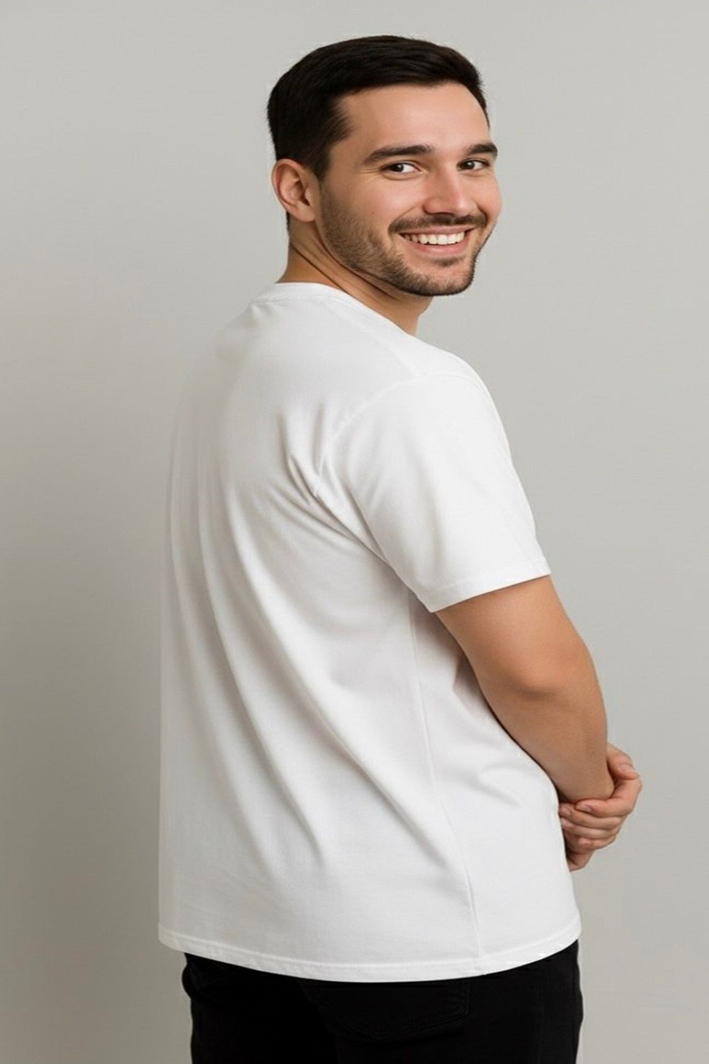 White Oversized T-Shirt – Headphone Splash Graphic