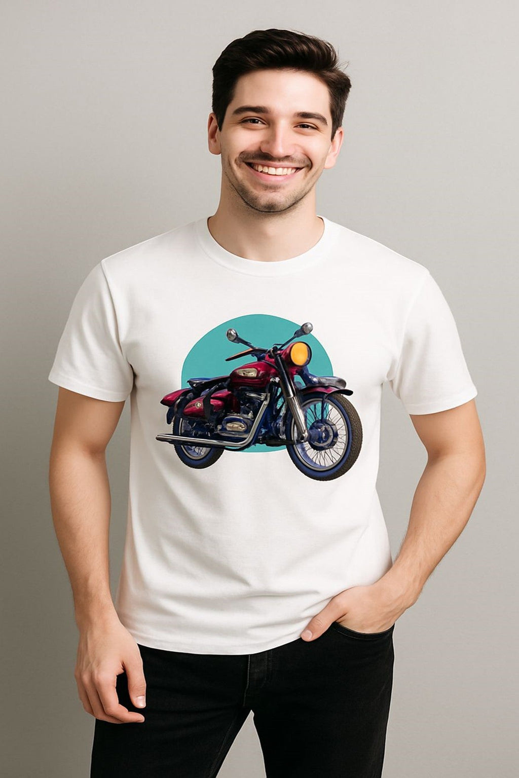 ZonkeBold Bike Enfield Edition T-shirt-White
