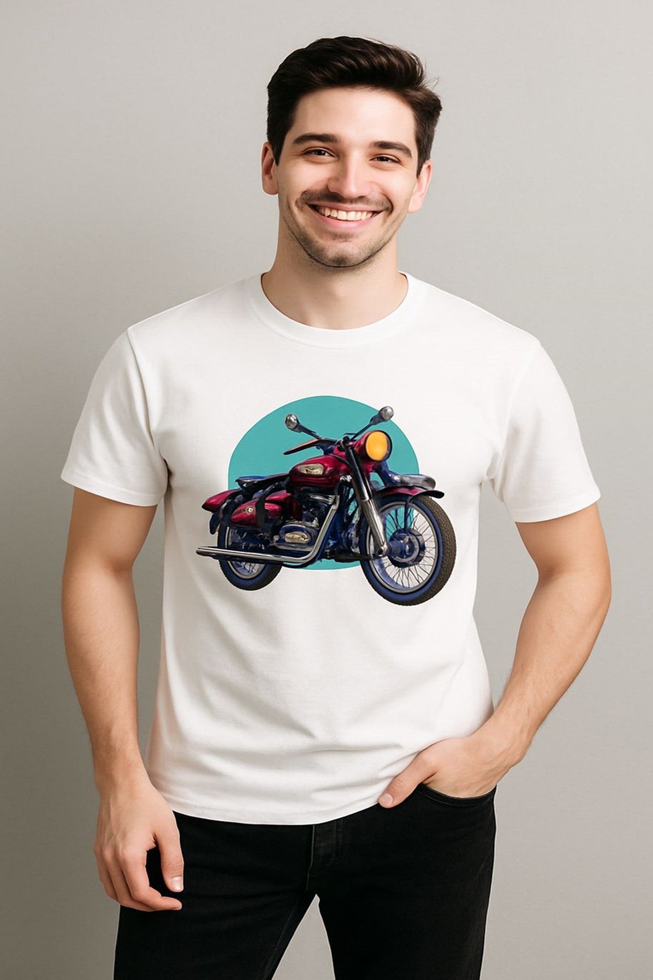 ZonkeBold Bike Enfield Edition T-shirt-White