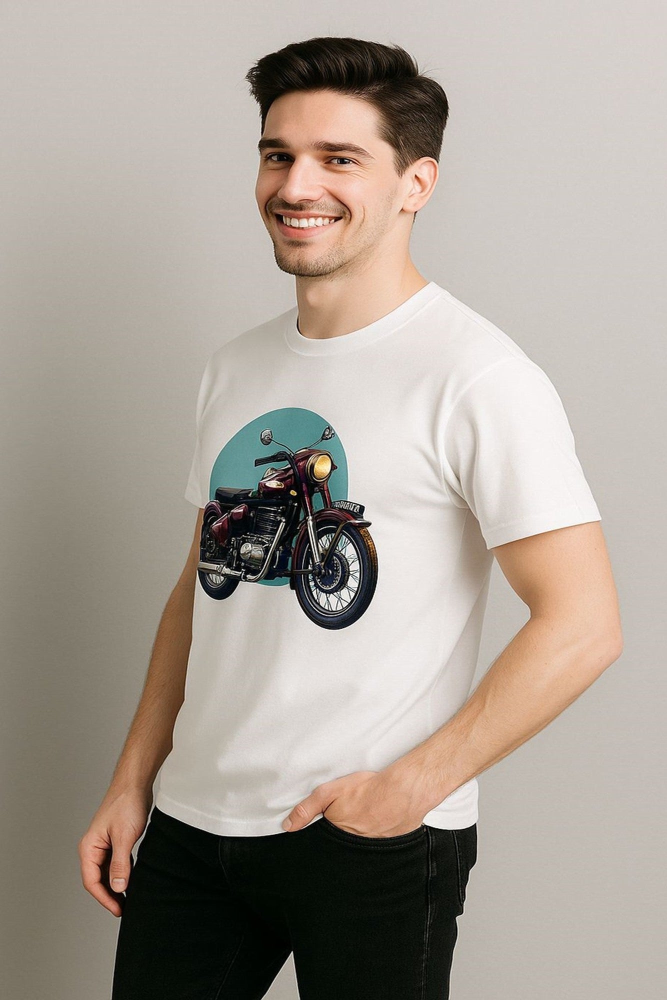 ZonkeBold Bike Enfield Edition T-shirt-White
