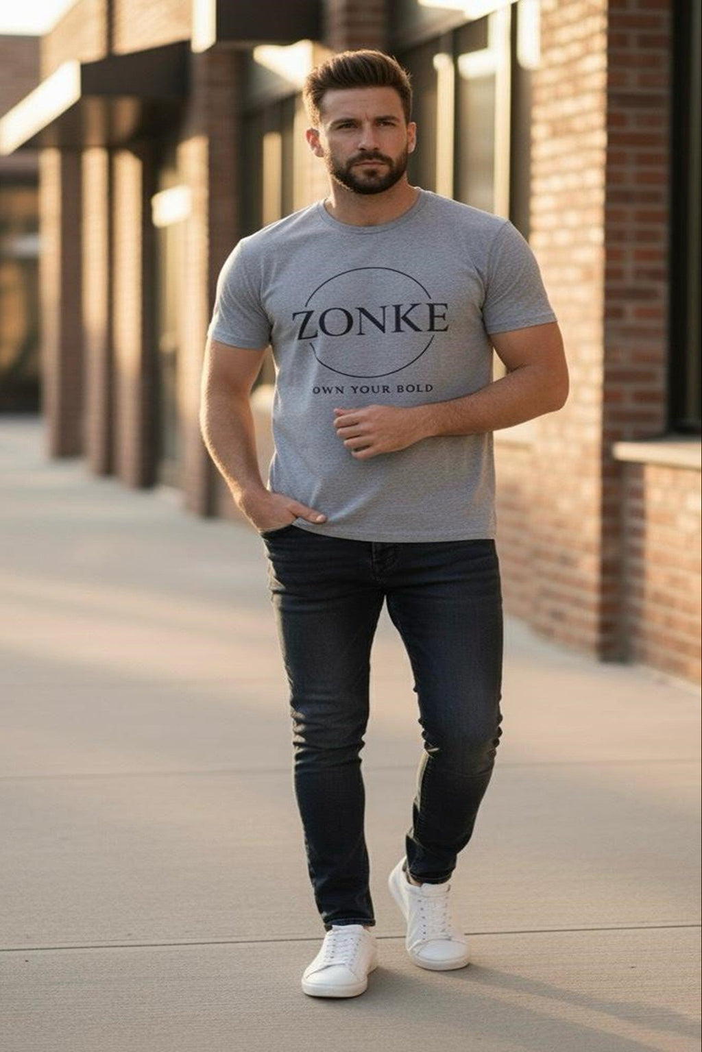 ZonkeBold Signature Logo T-Shirt – Grey