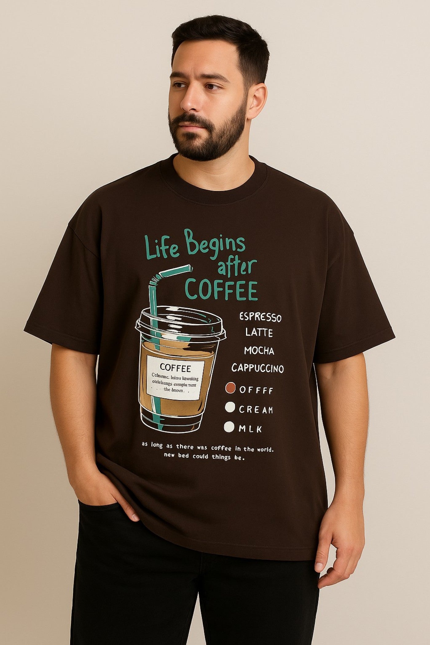 Life Begins After Coffee Oversized T-Shirt